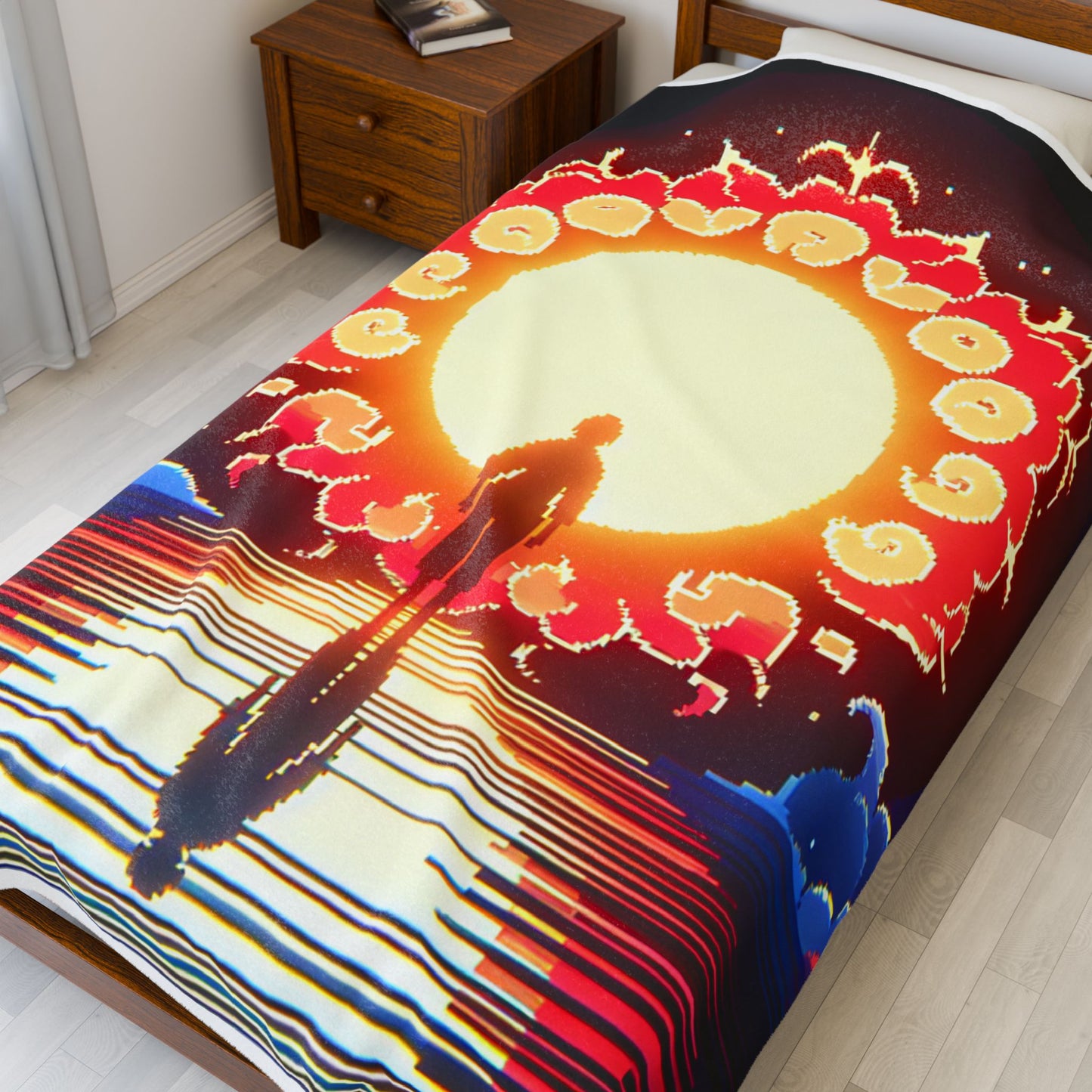 Silhouette Before the Radiant Dawn - Plush Blanket