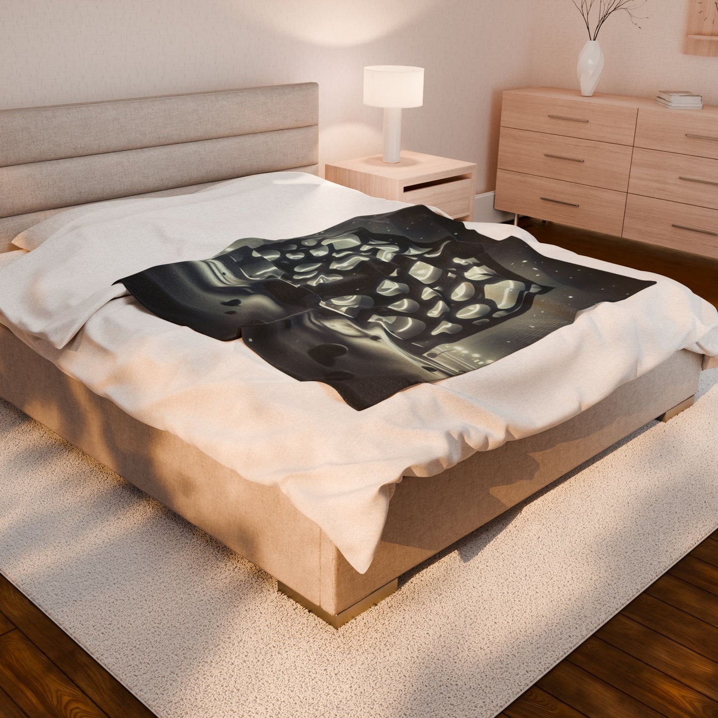 Illuminated Winter Cube Scene - Plush Blanket
