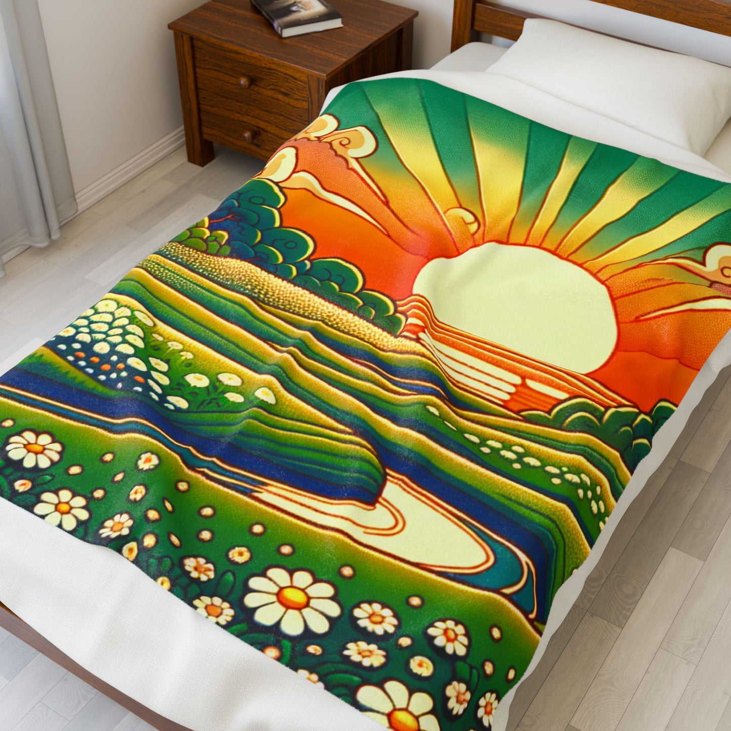 Radiant Fields at Dawn - Plush Blanket