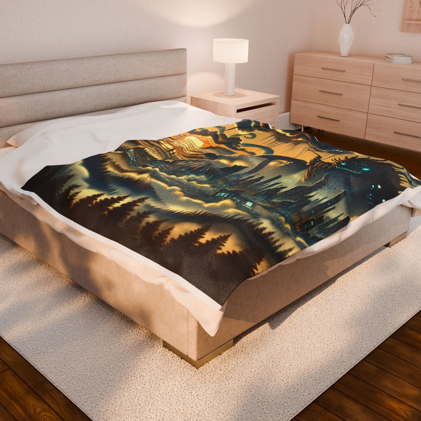 Majestic Beast at Dawn - Plush Blanket