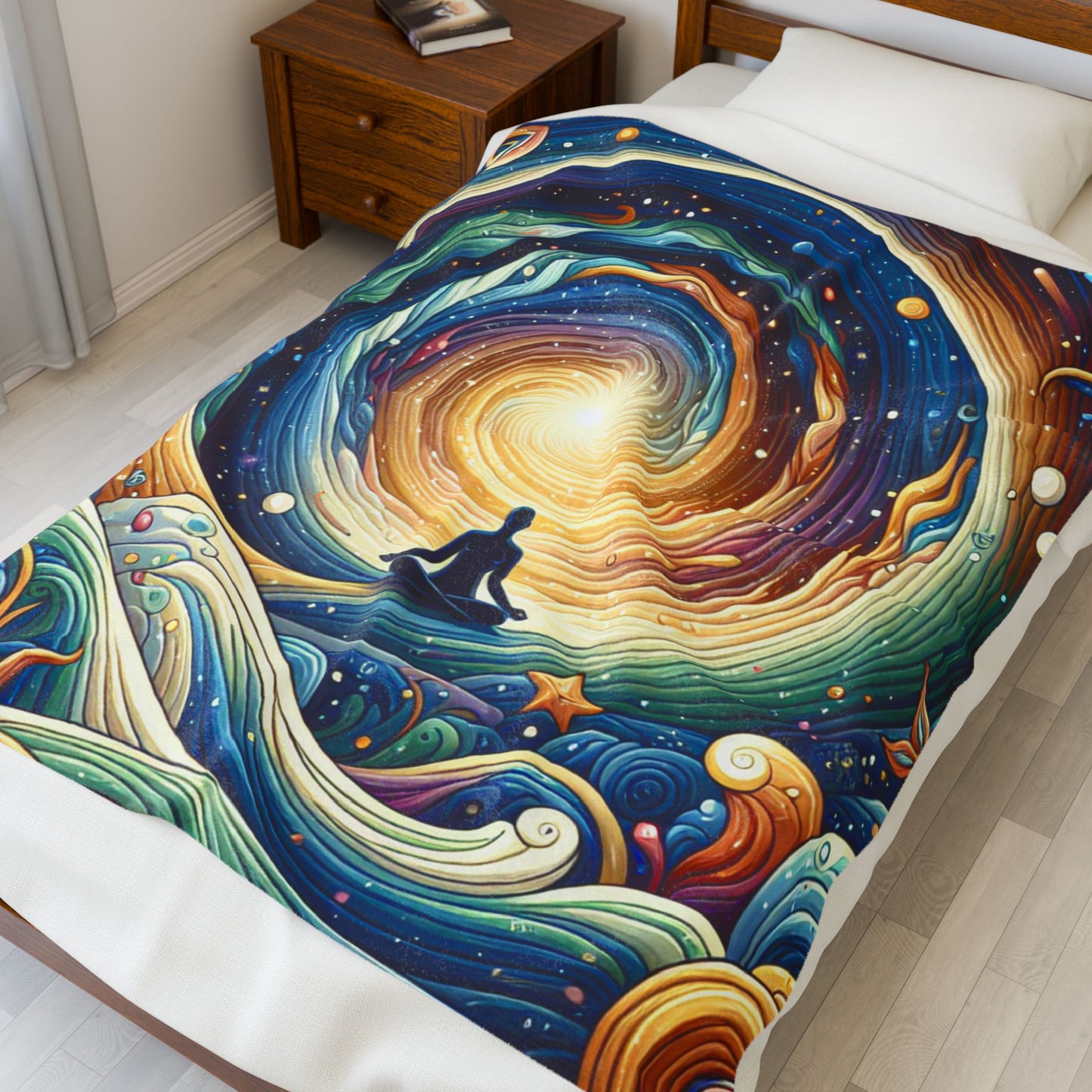 Cosmic Meditation Spiral - Plush Blanket