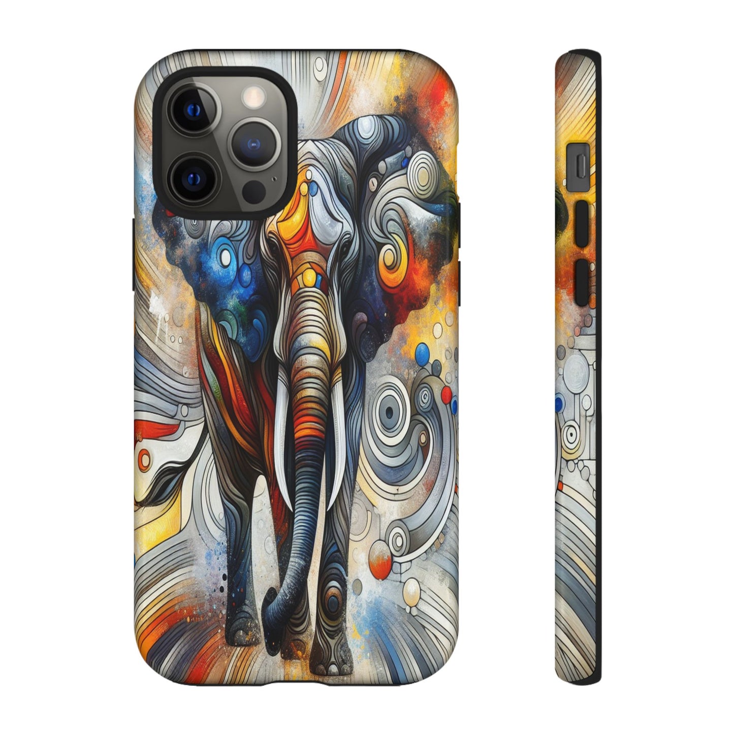 Protective Elephant in Swirling Colors Iphone Case Compatible With Iphone 16 15 14 - Phone Cover