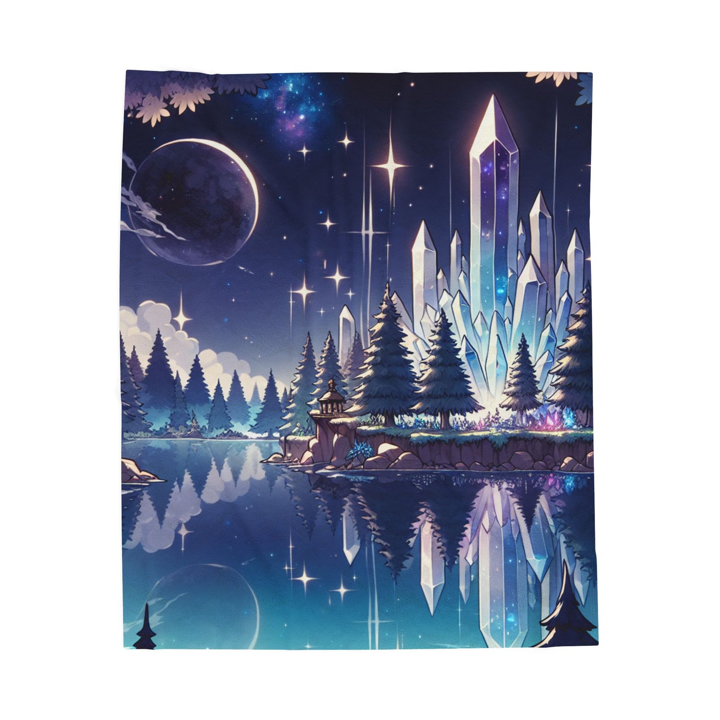 Enchanted Crystal Oasis - Plush Blanket