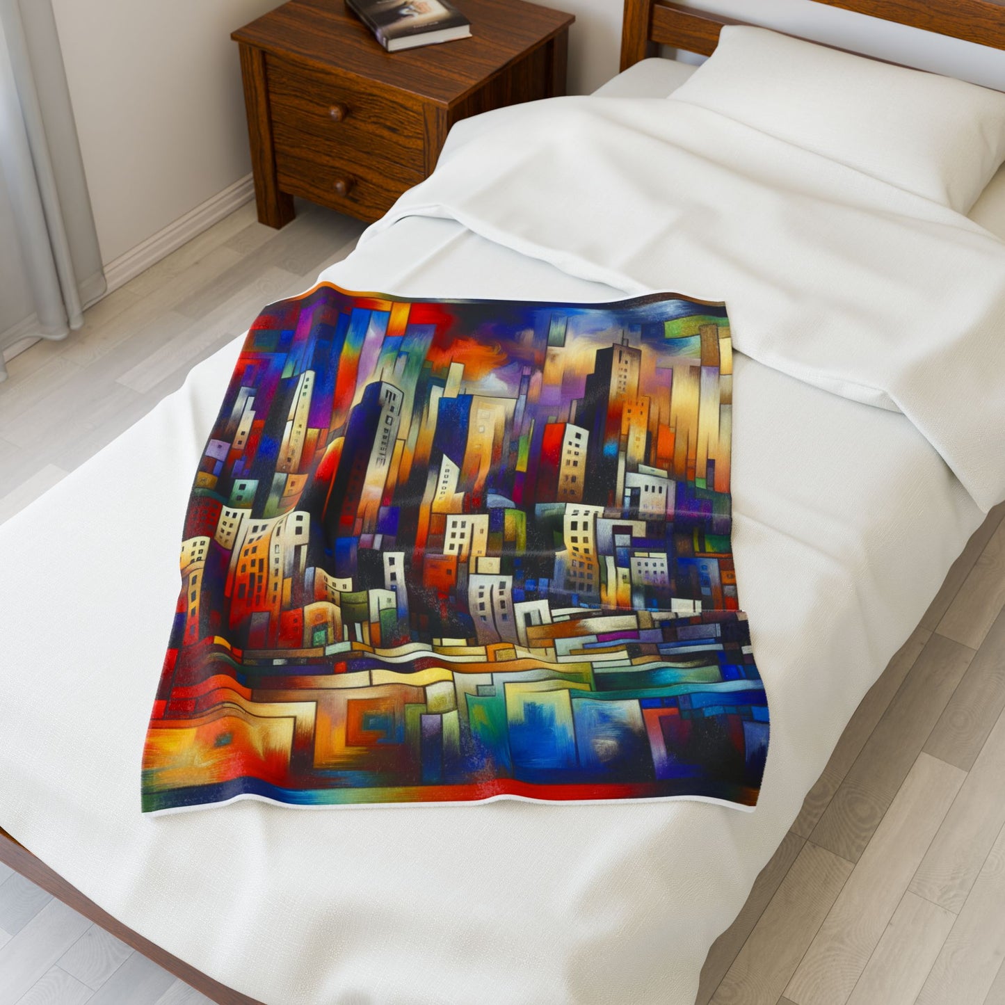Cityscape Infused with Color- Plush Blanket