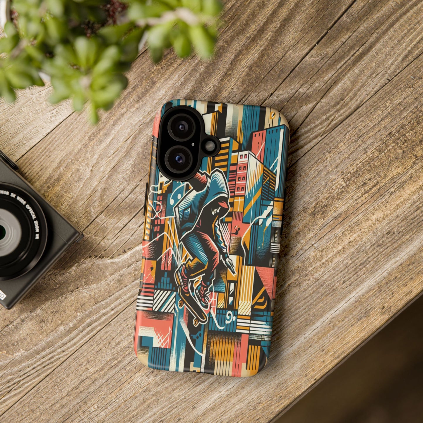 Skater in the Cityscape - Phone Case