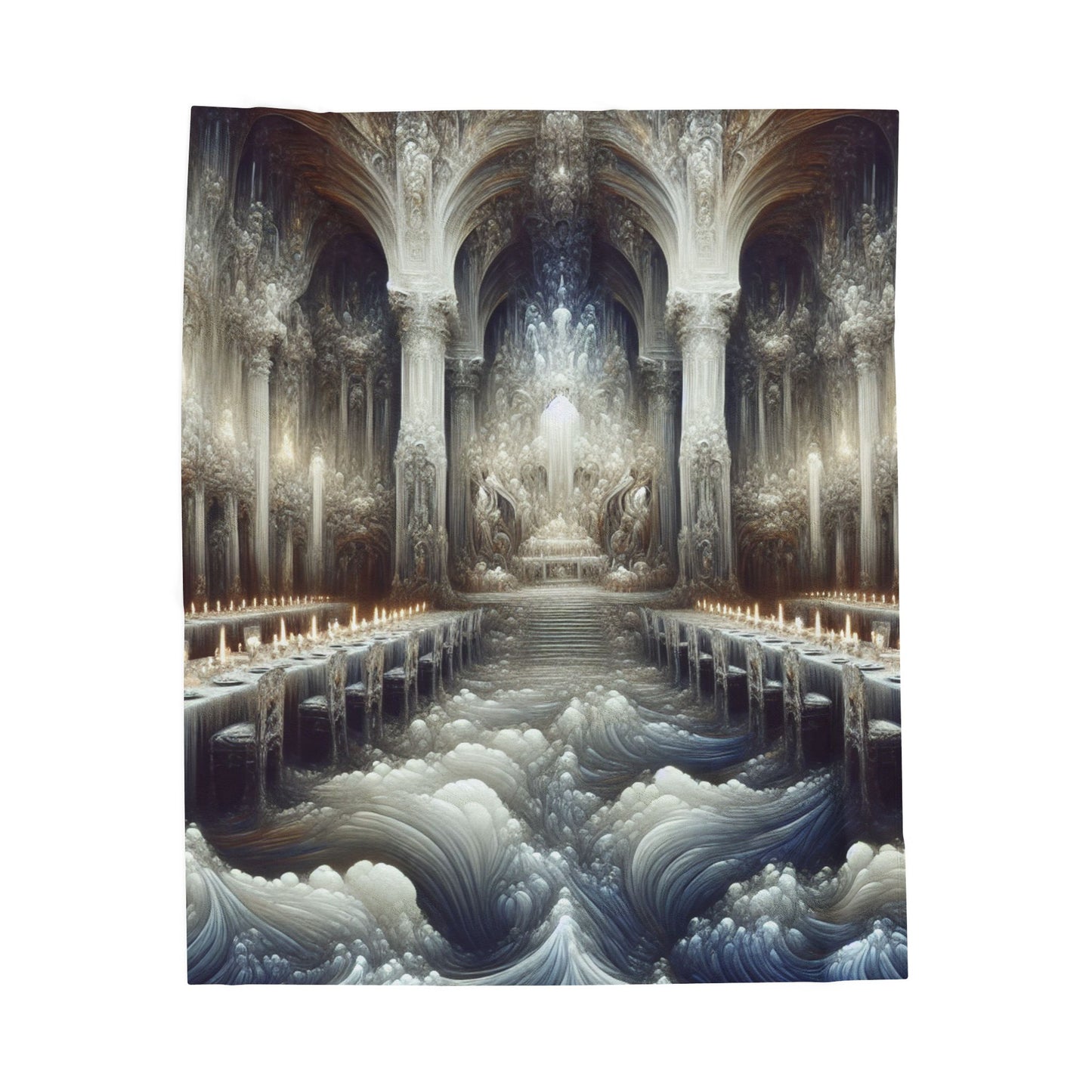 Ethereal Cathedral of Waves- Plush Blanket
