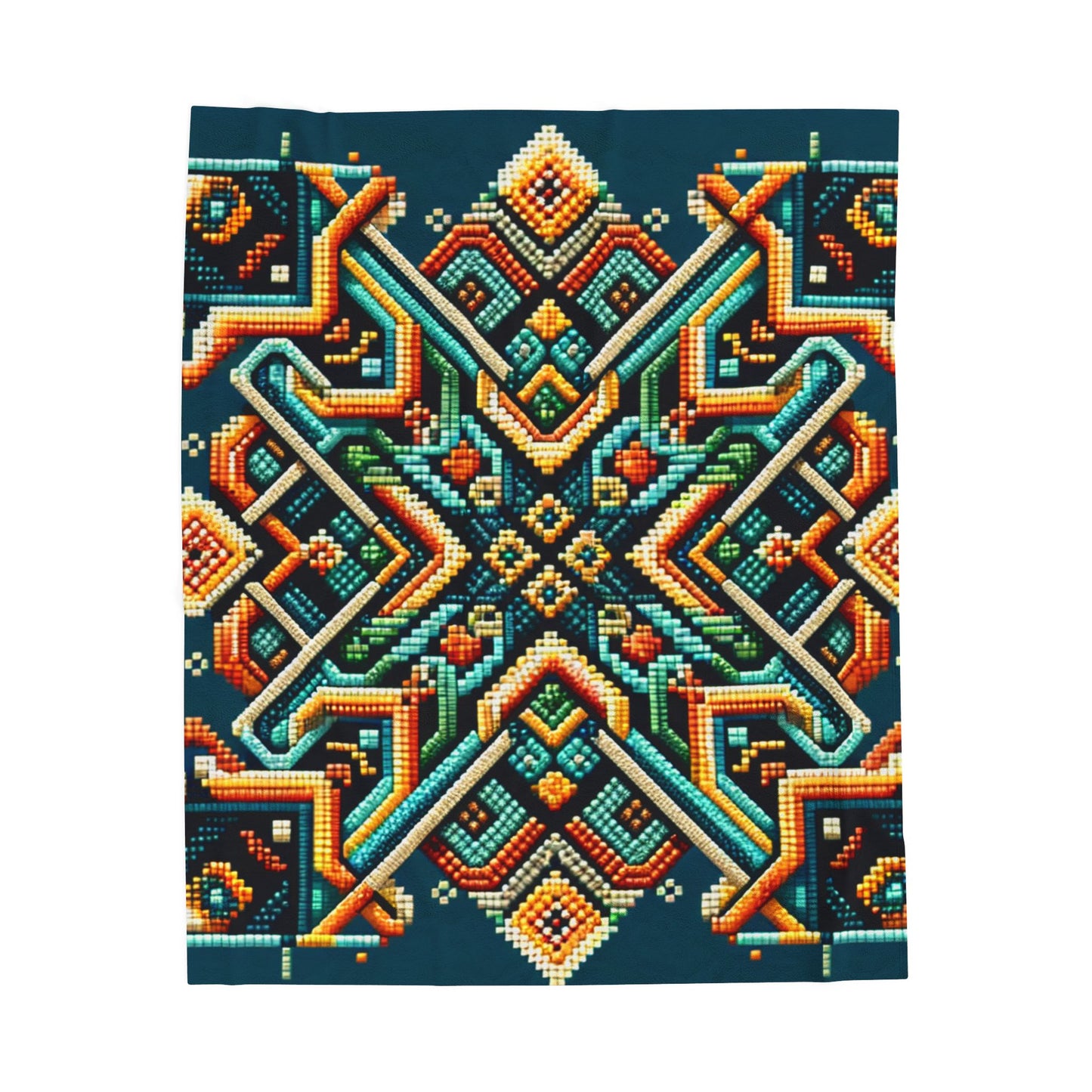 Intricate Puzzle Patterns - Plush Blanket