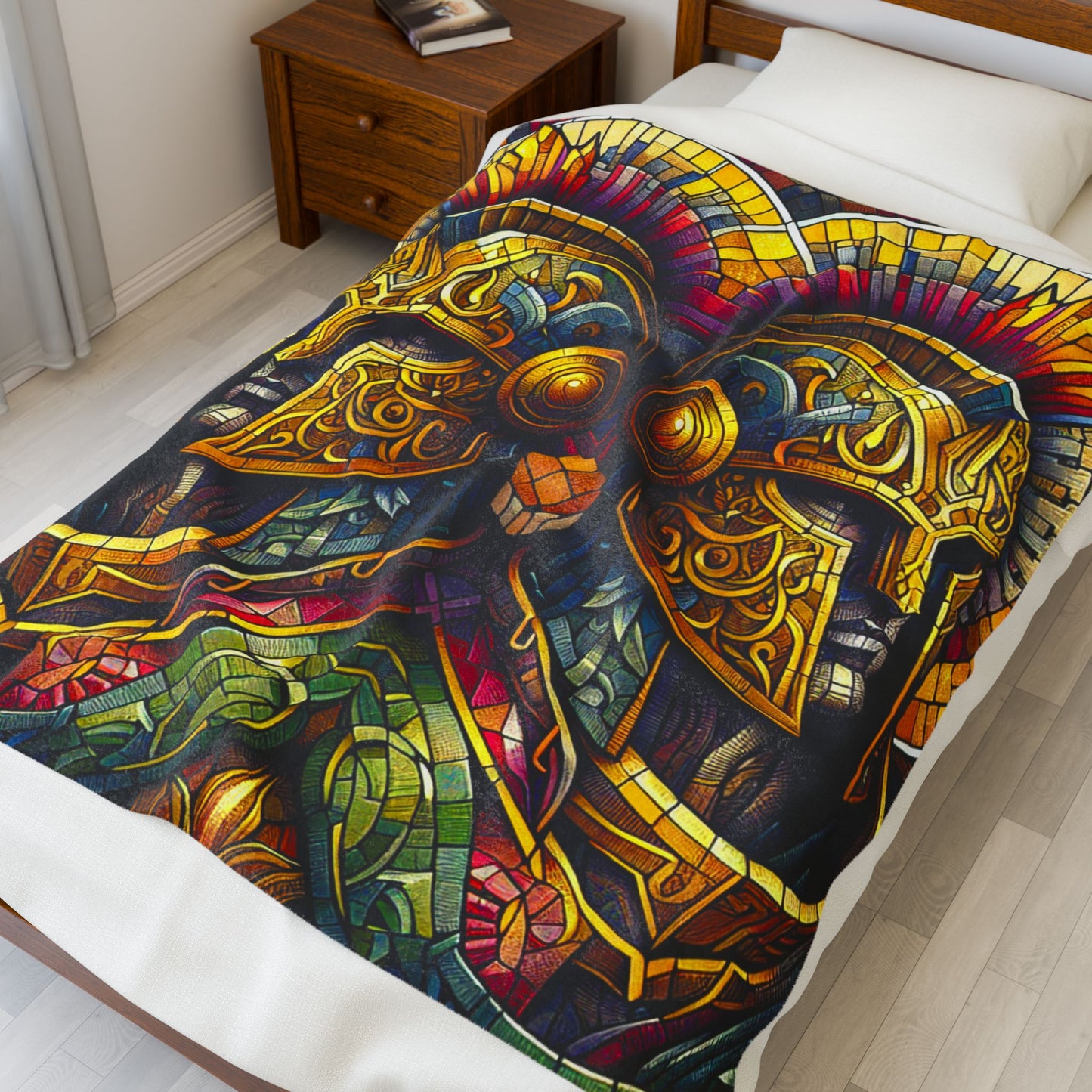 Guardians in Mosaic Armor - Plush Blanket