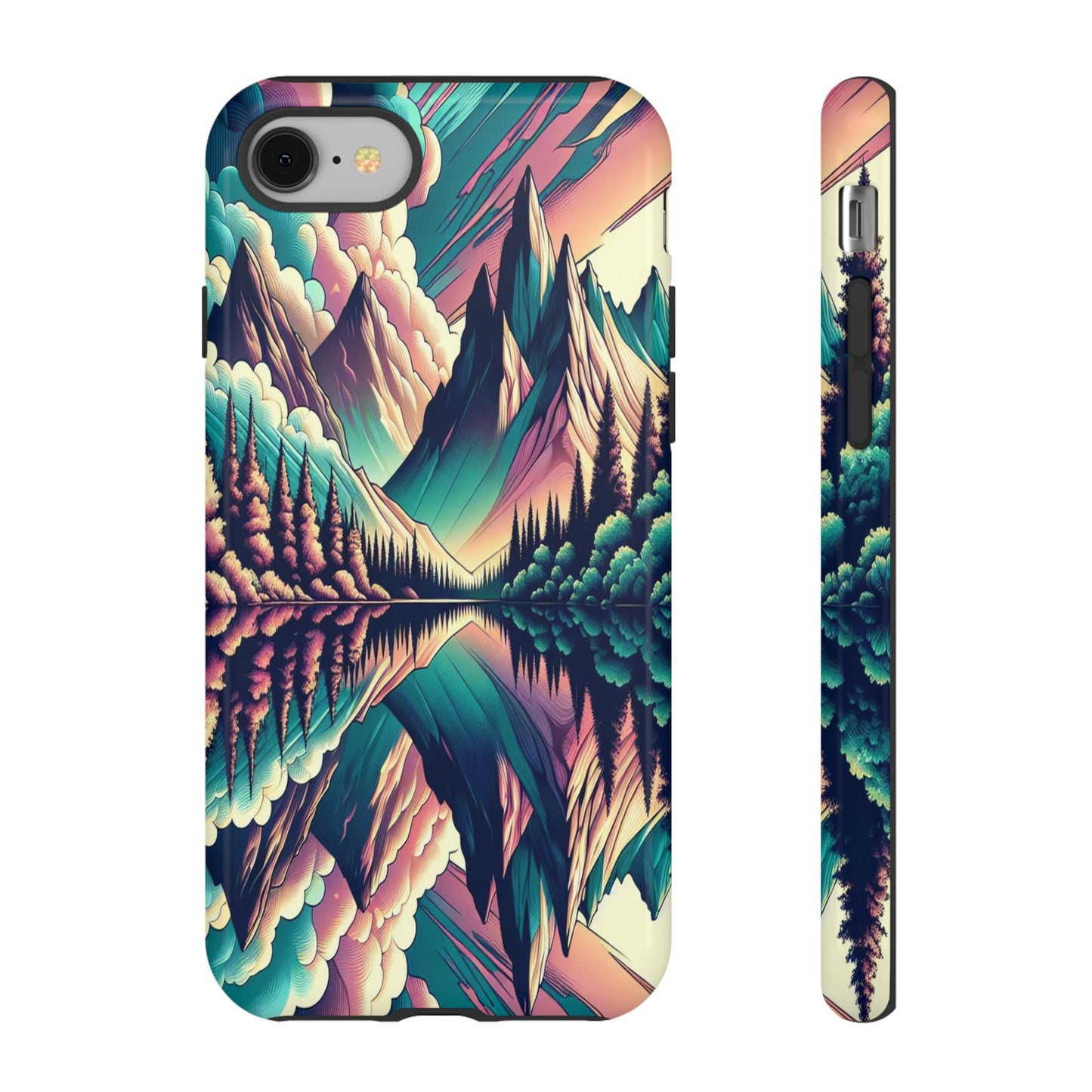 Tranquil Peaks and Reflected Skies - Phone Case
