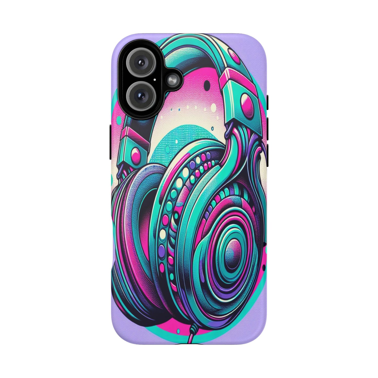 Custom ProtectiveHeadphone Vibes in Electric ColorsIphone Case Compatible With Iphone 16 15 14 - Phone Cover
