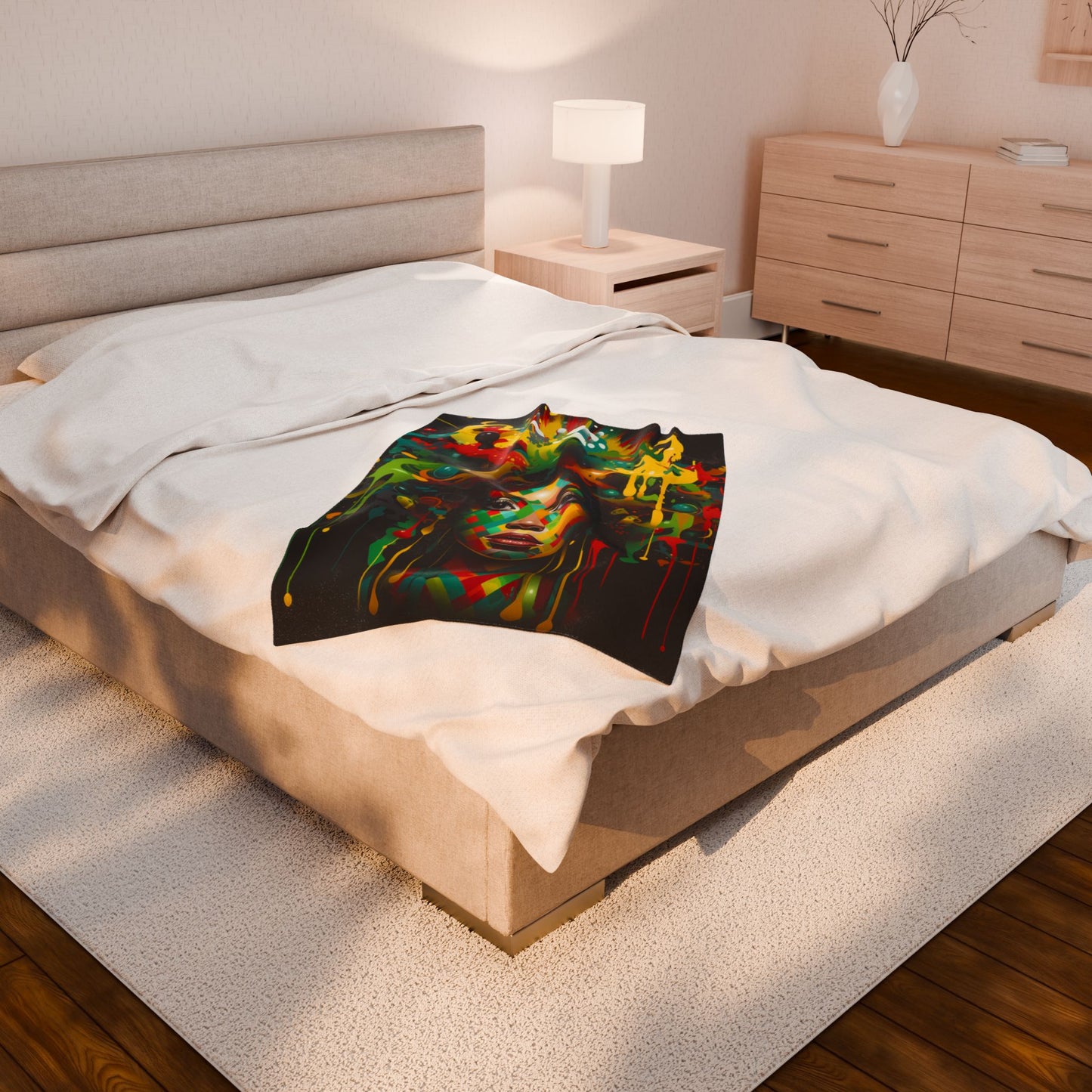 Colorful Essence Unleashed- Plush Blanket