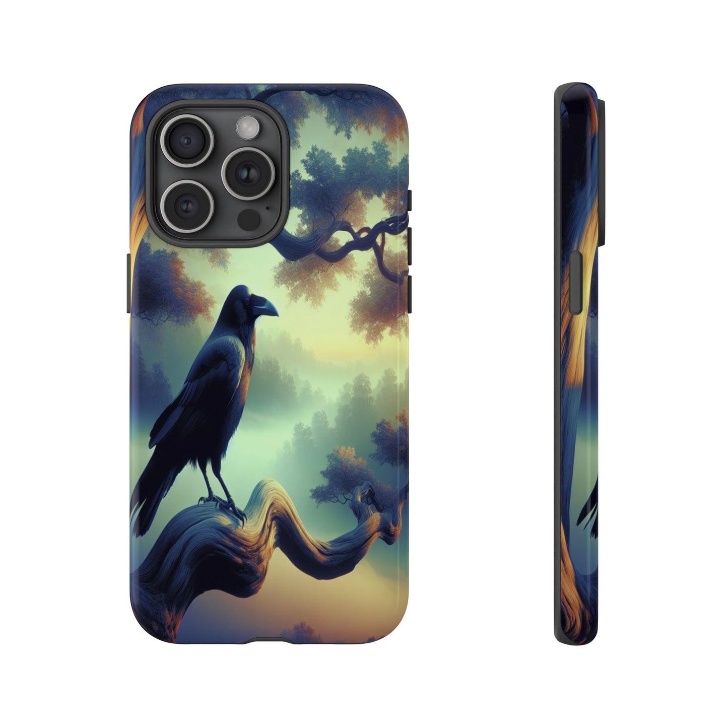 Raven in the Misty Forest - Phone Case