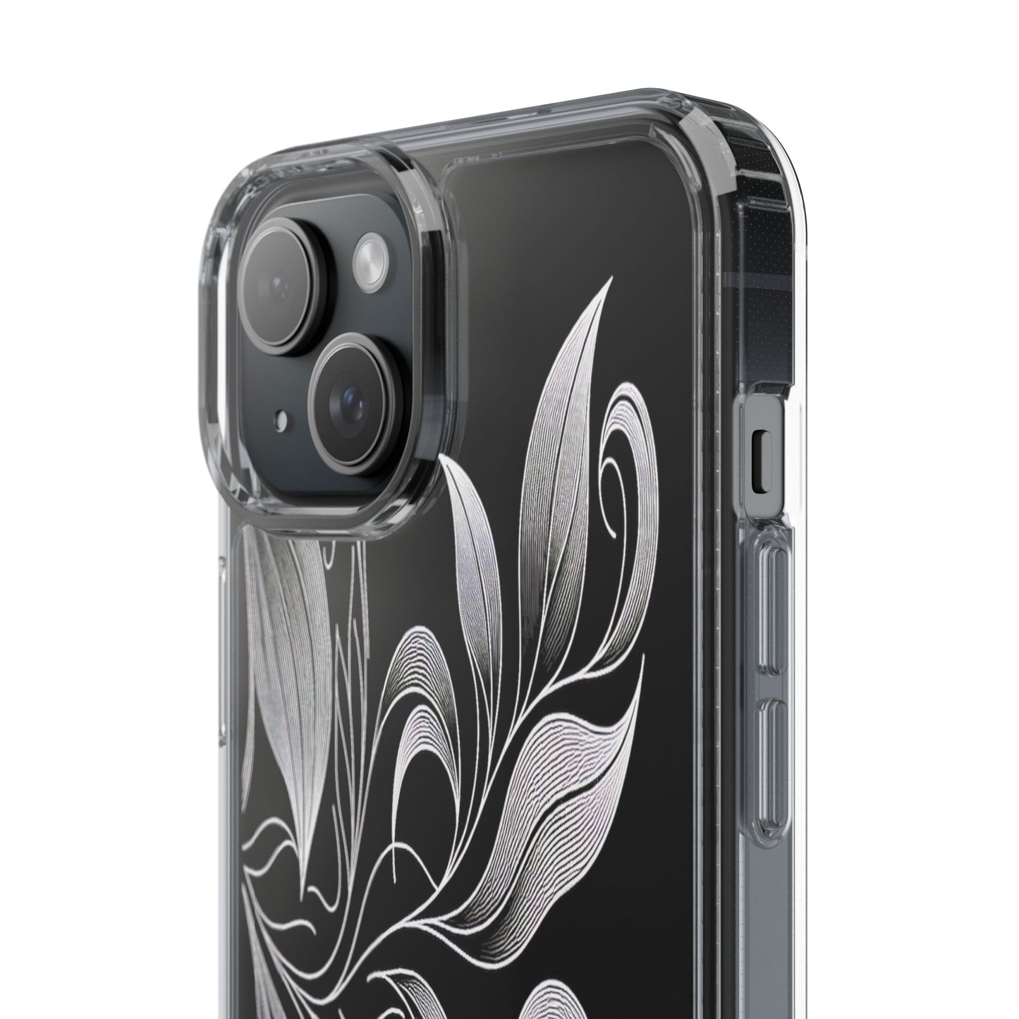 Transparent Nature's Embrace in Linework Iphone Case Compatible With Iphone 16 15 14 - Clear Phone Cover