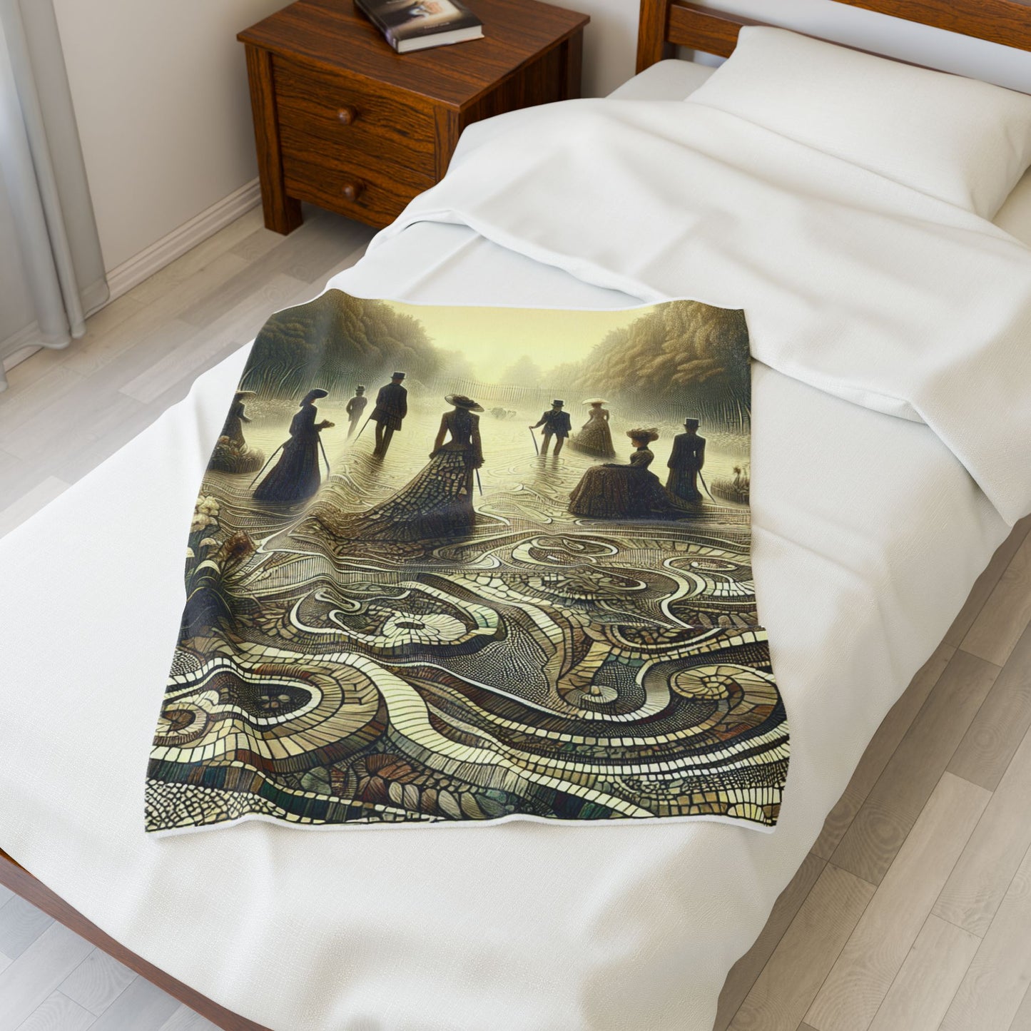 Garden Promenade Mosaic Morning- Plush Blanket