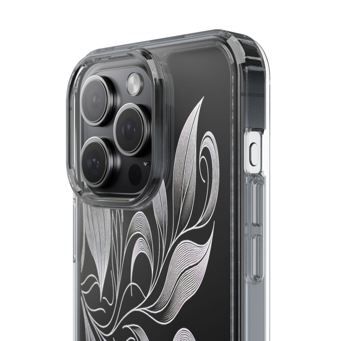 Transparent Nature's Embrace in Linework Iphone Case Compatible With Iphone 16 15 14 - Clear Phone Cover