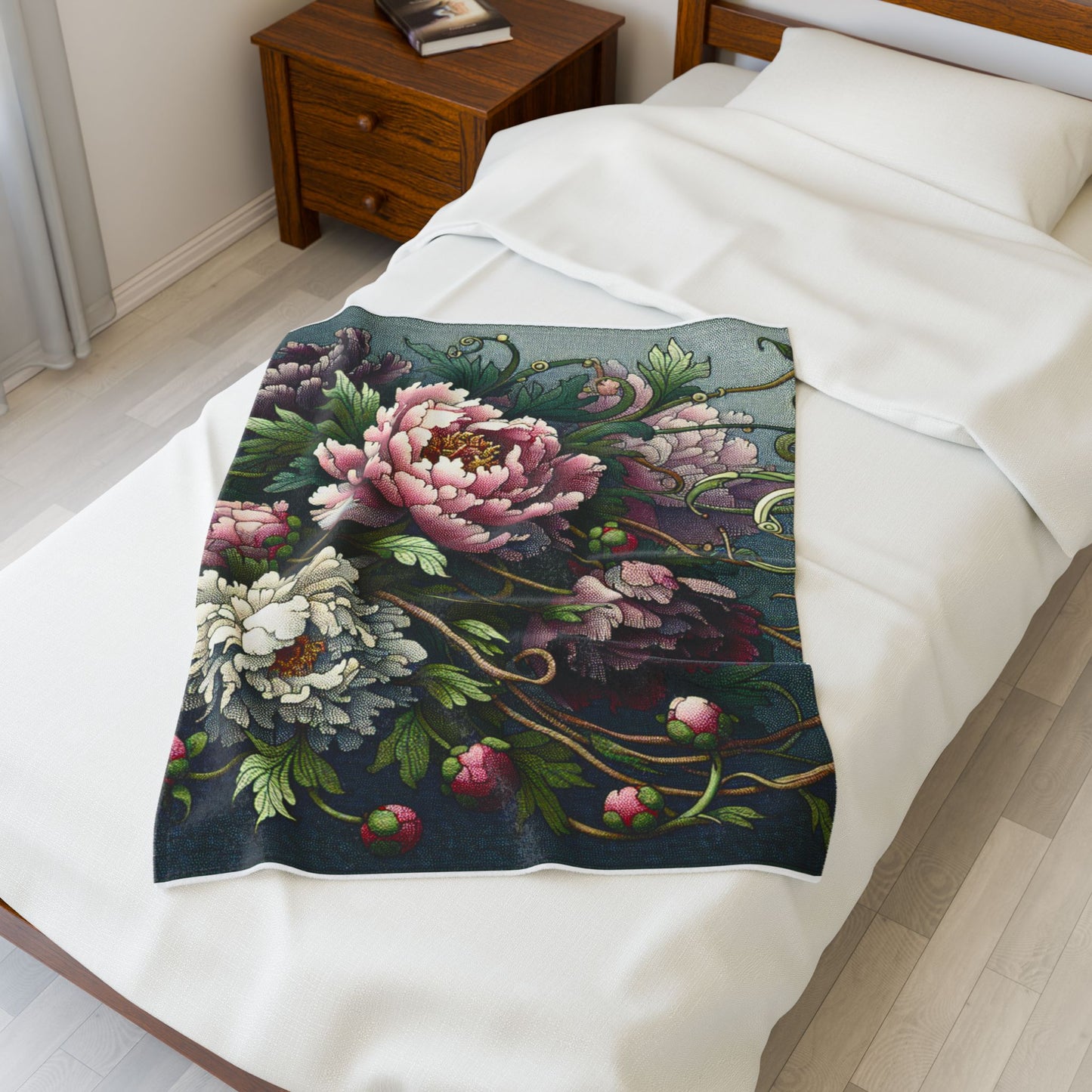 Peony Flourish - Plush Blanket