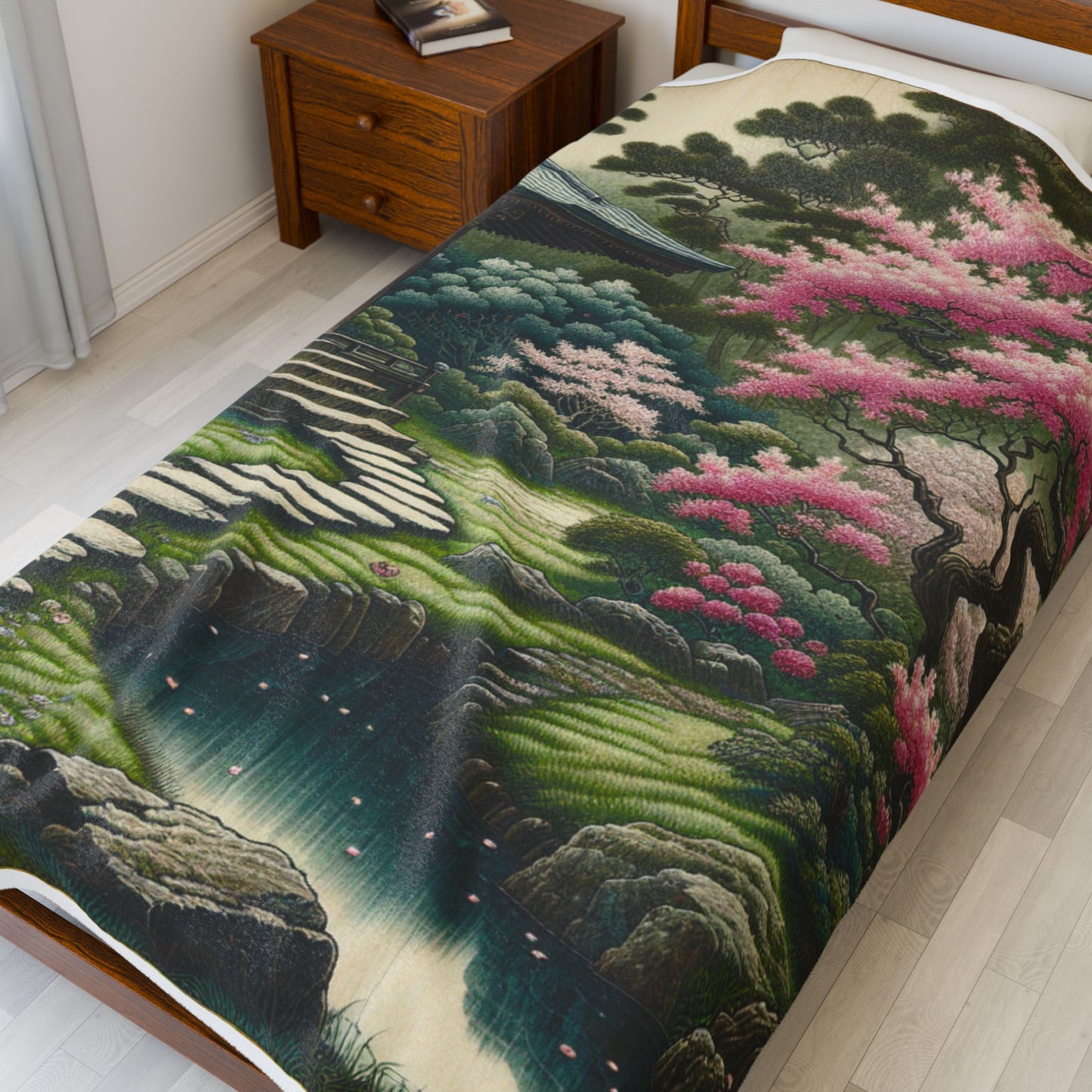 Zen Retreat in the Garden - Plush Blanket