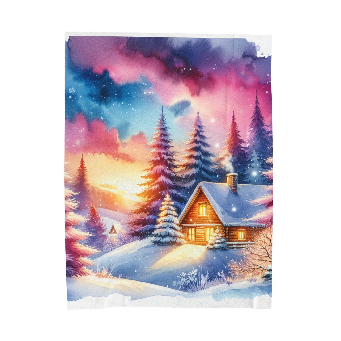 Winter Cabin Retreat - Plush Blanket
