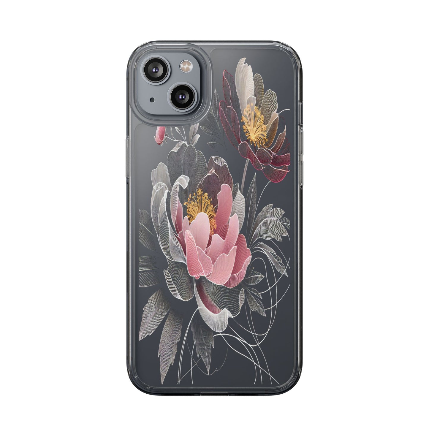 Transparent Petals in Motion Iphone Case Compatible With Iphone 16 15 14 - Clear Phone Cover