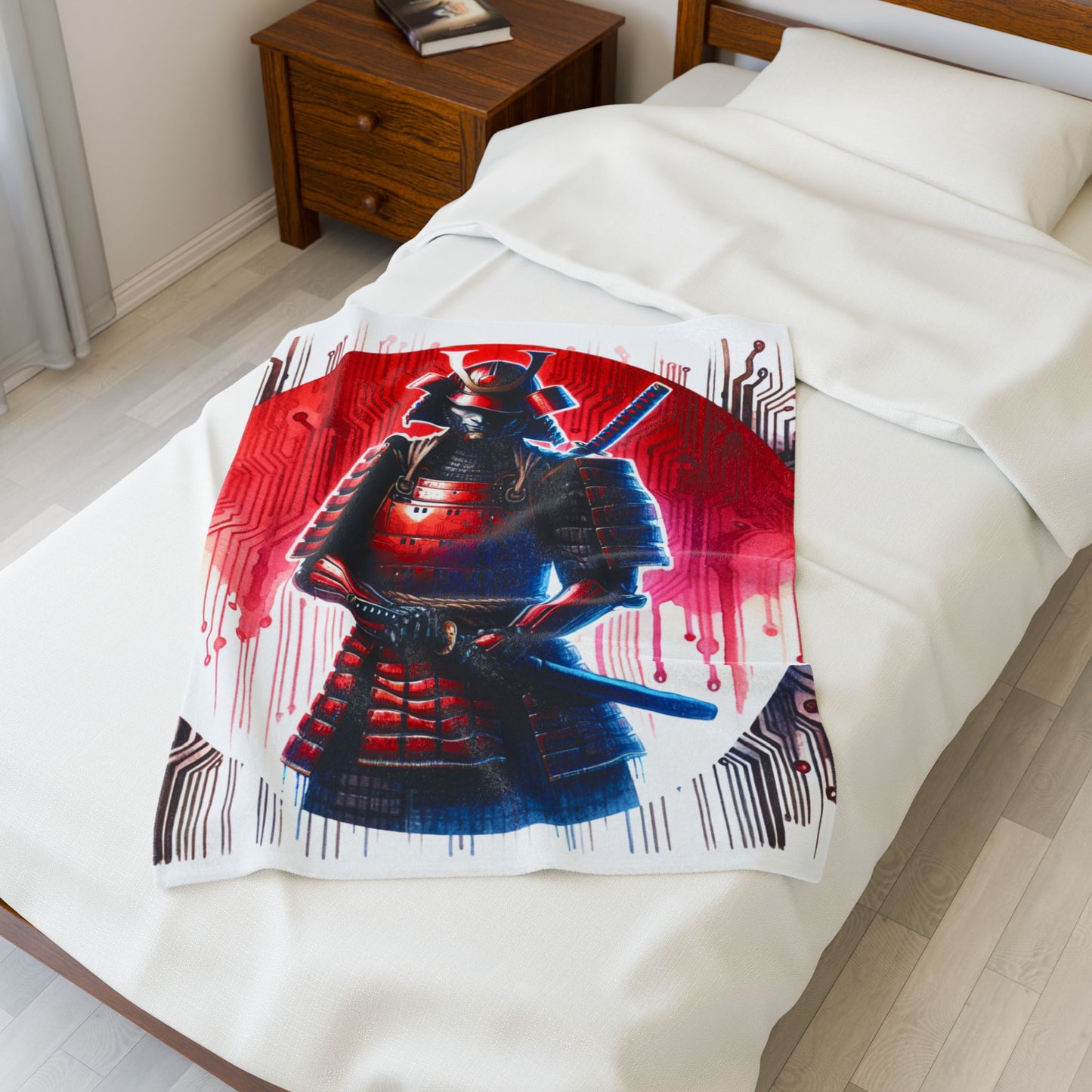 Samurai Cyber Nexus - Plush Blanket