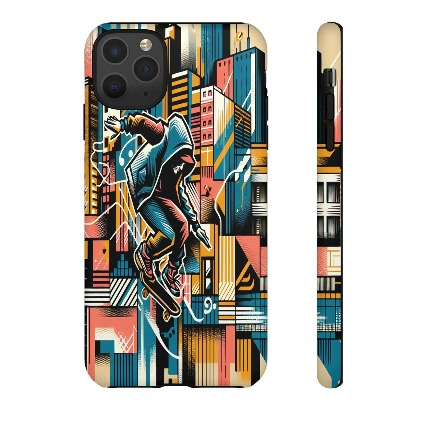 Skater in the Cityscape - Phone Case