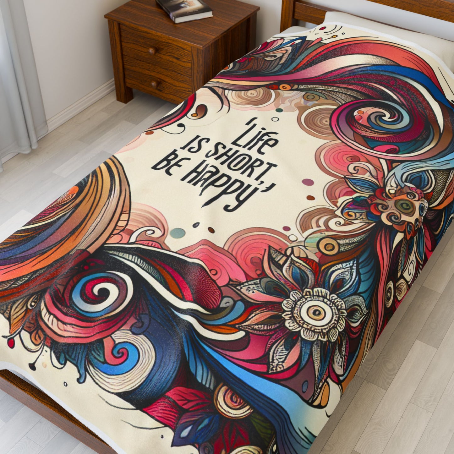 Life's Joyful Flourish - Plush Blanket