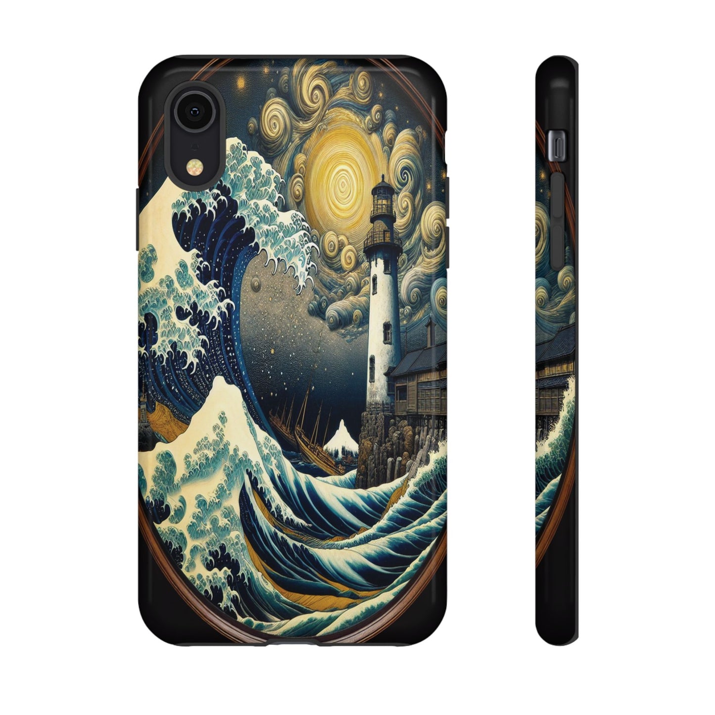 Protective Lighthouse Amidst Celestial Waves Iphone Case Compatible With Iphone 16 15 14 - Phone Cover