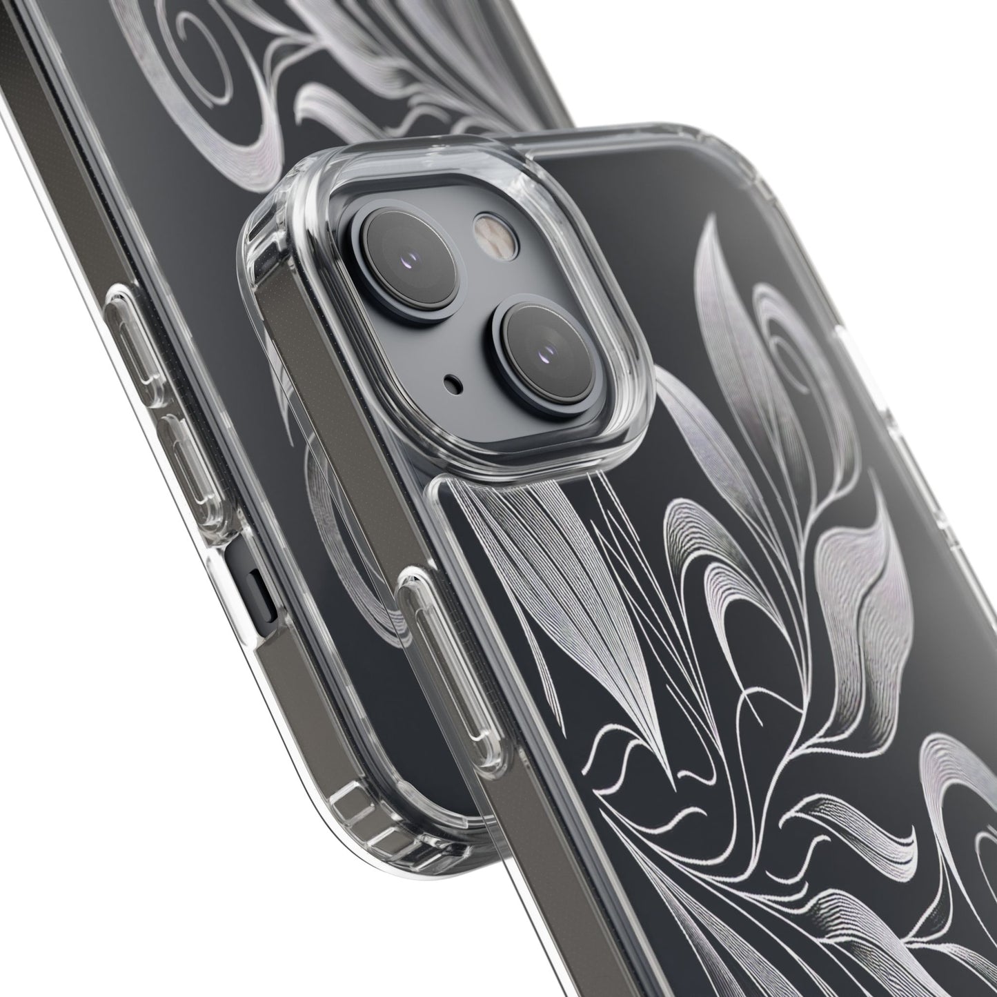 Transparent Nature's Embrace in Linework Iphone Case Compatible With Iphone 16 15 14 - Clear Phone Cover