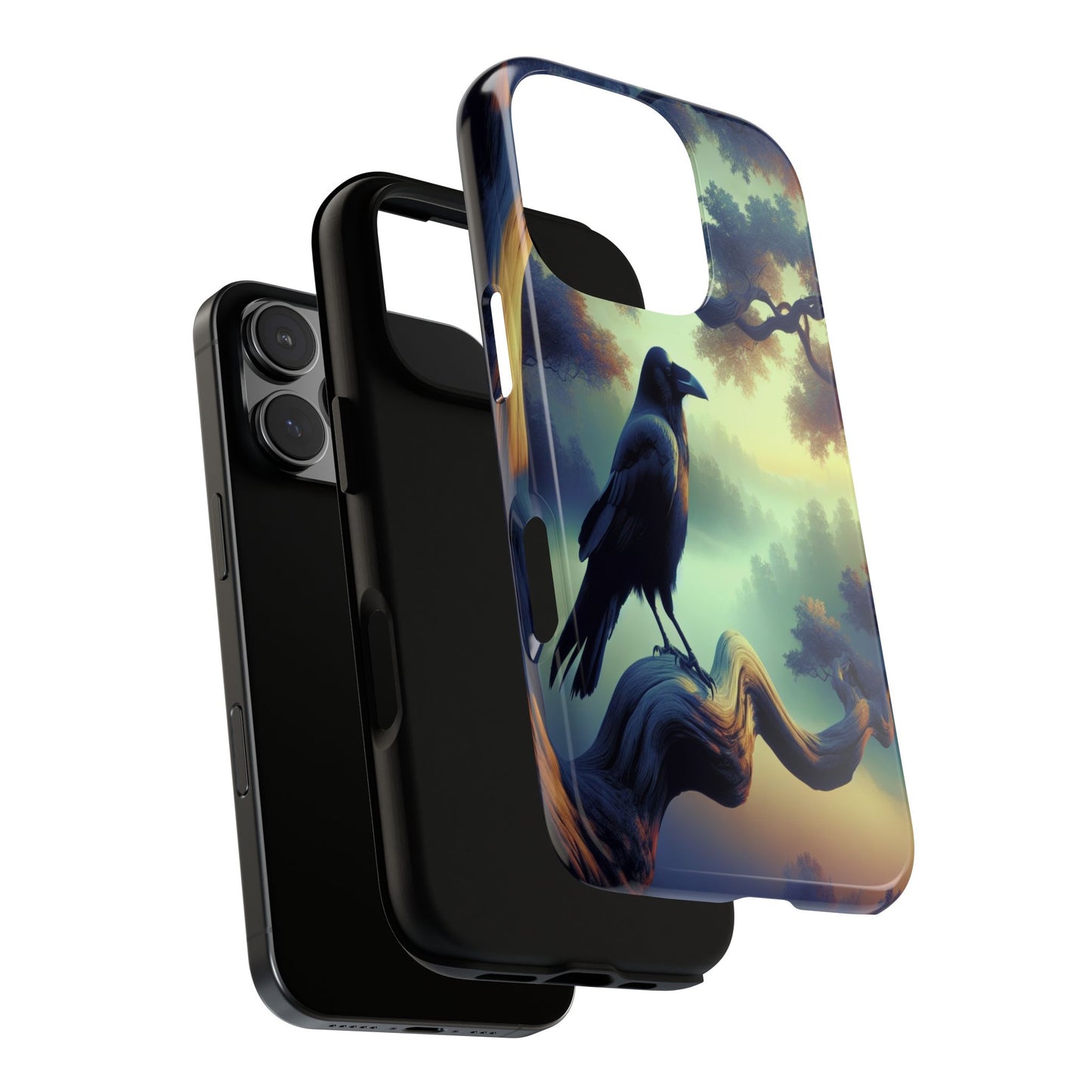 Raven in the Misty Forest - Phone Case
