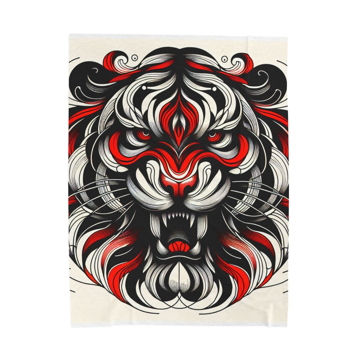 Tiger's Fierce Roar - Plush Blanket