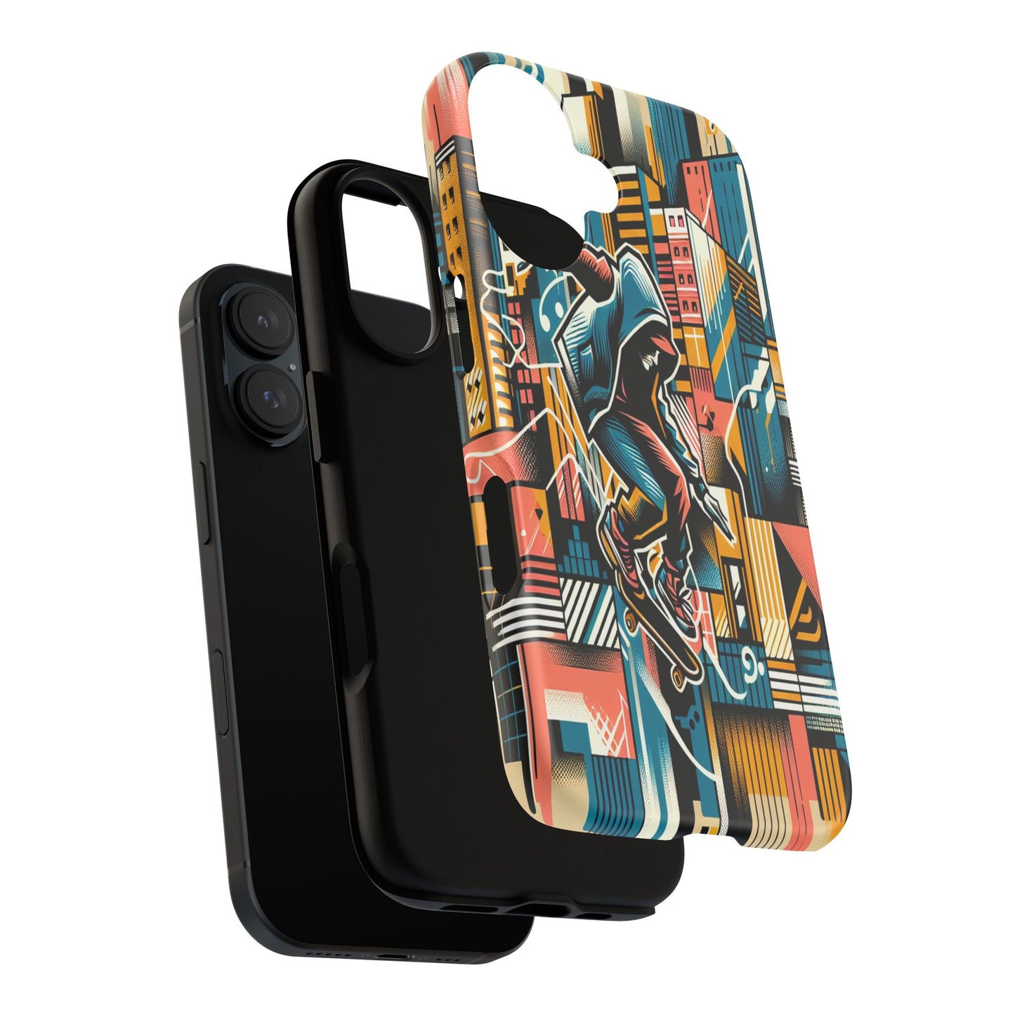 Skater in the Cityscape - Phone Case