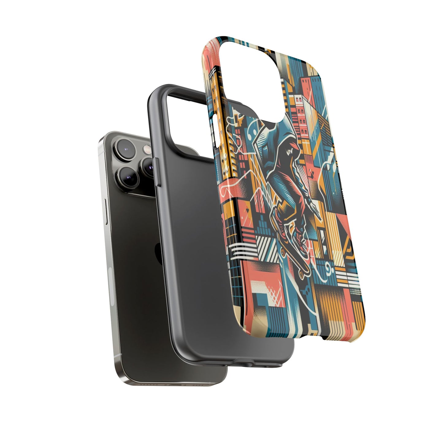 Skater in the Cityscape - Phone Case