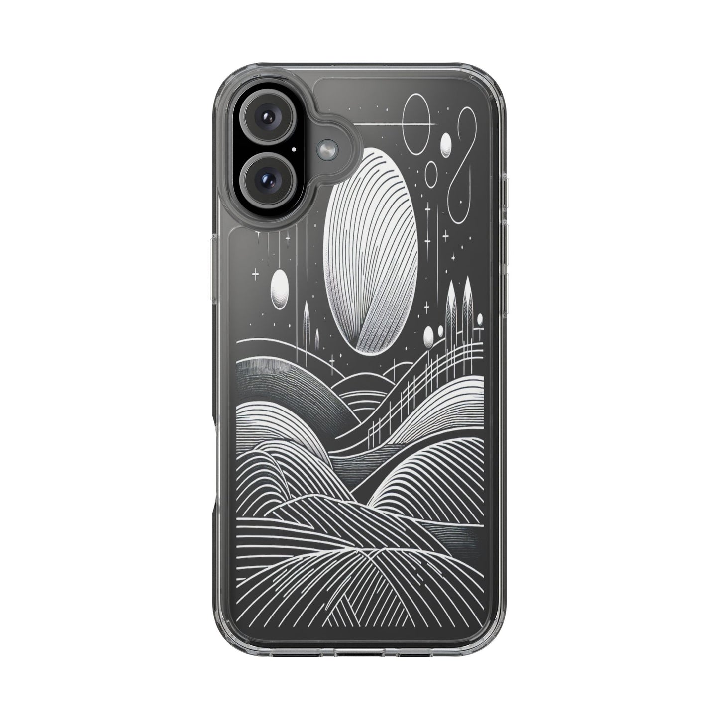Transparent Lunar Landscapes Iphone Case Compatible With Iphone 16 15 14 - Clear Phone Cover