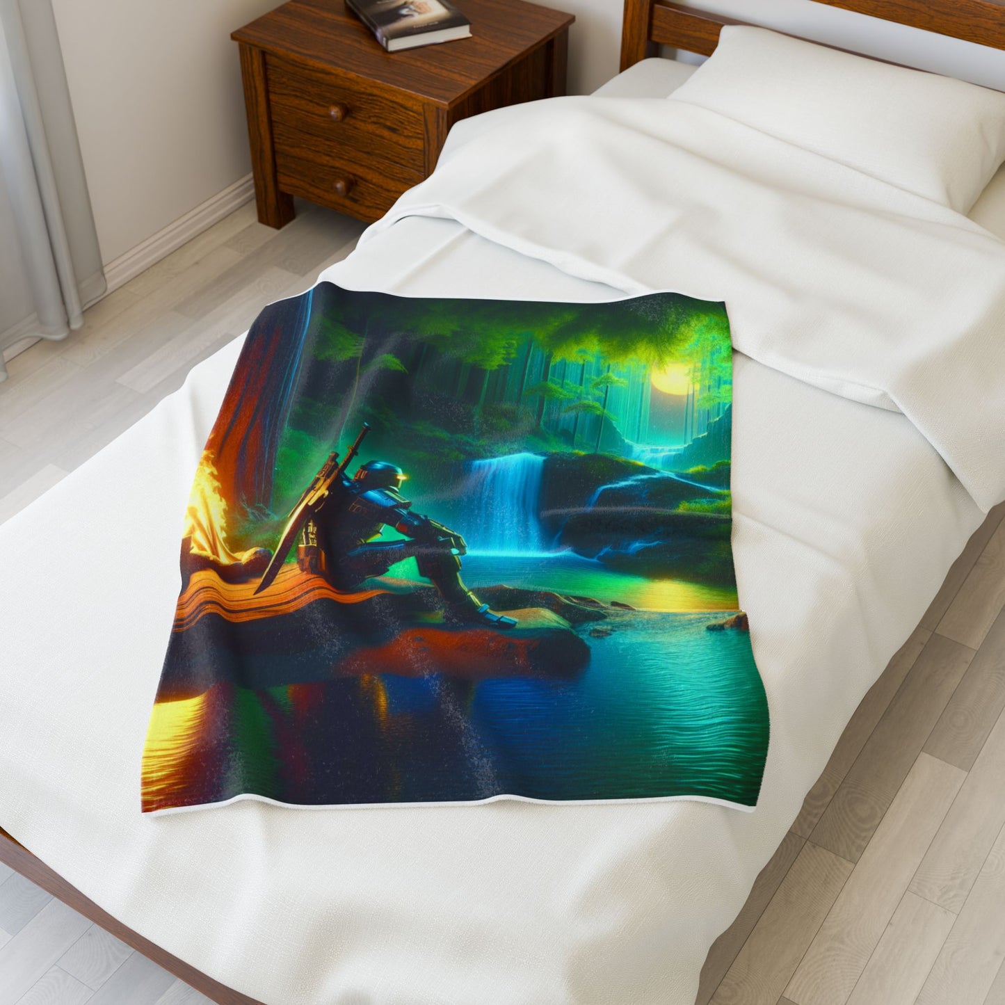 Guardian of the Enchanted Falls - Plush Blanket