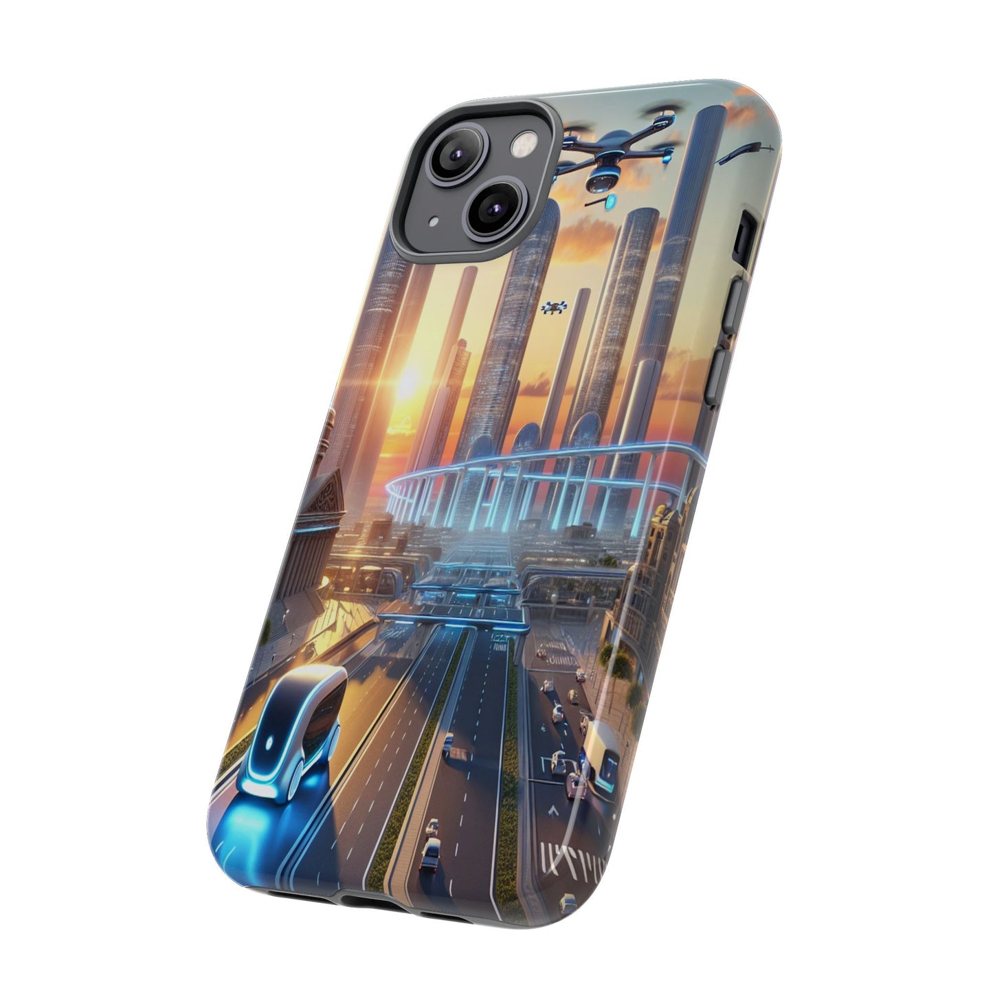 Futuristic Cityscape Unveiled - Phone Case