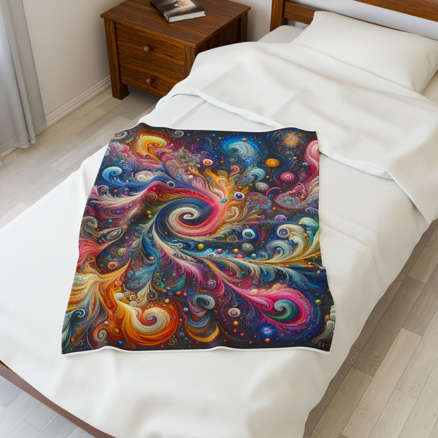 Galactic Swirls Unleashed - Plush Blanket