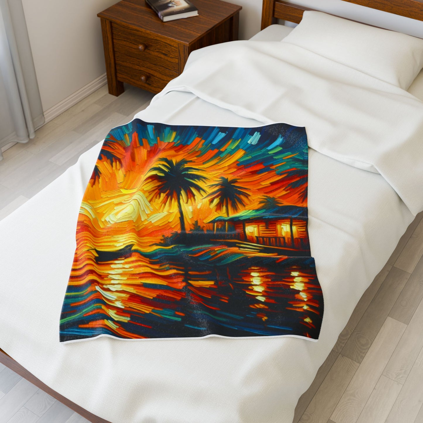 Island Haven at Dusk - Plush Blanket