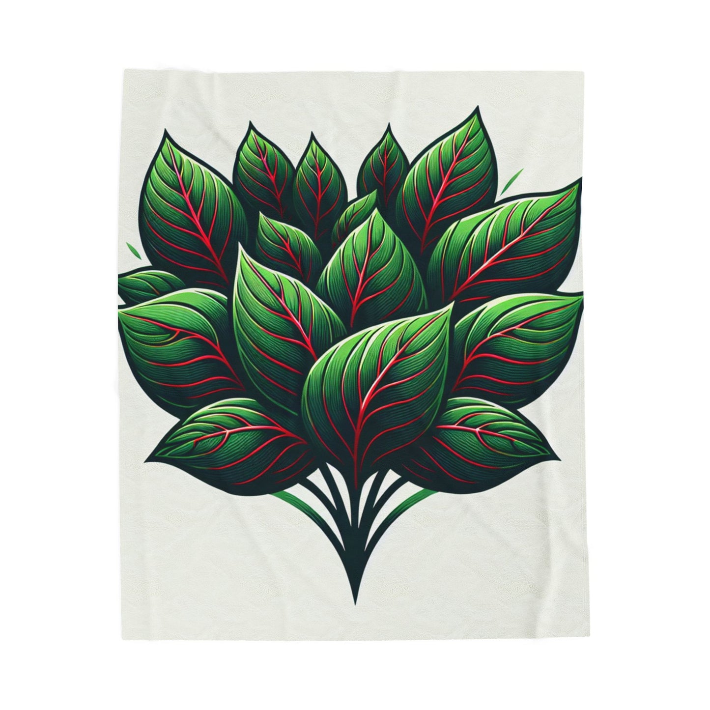 Verdant Leaves Ensemble - Plush Blanket