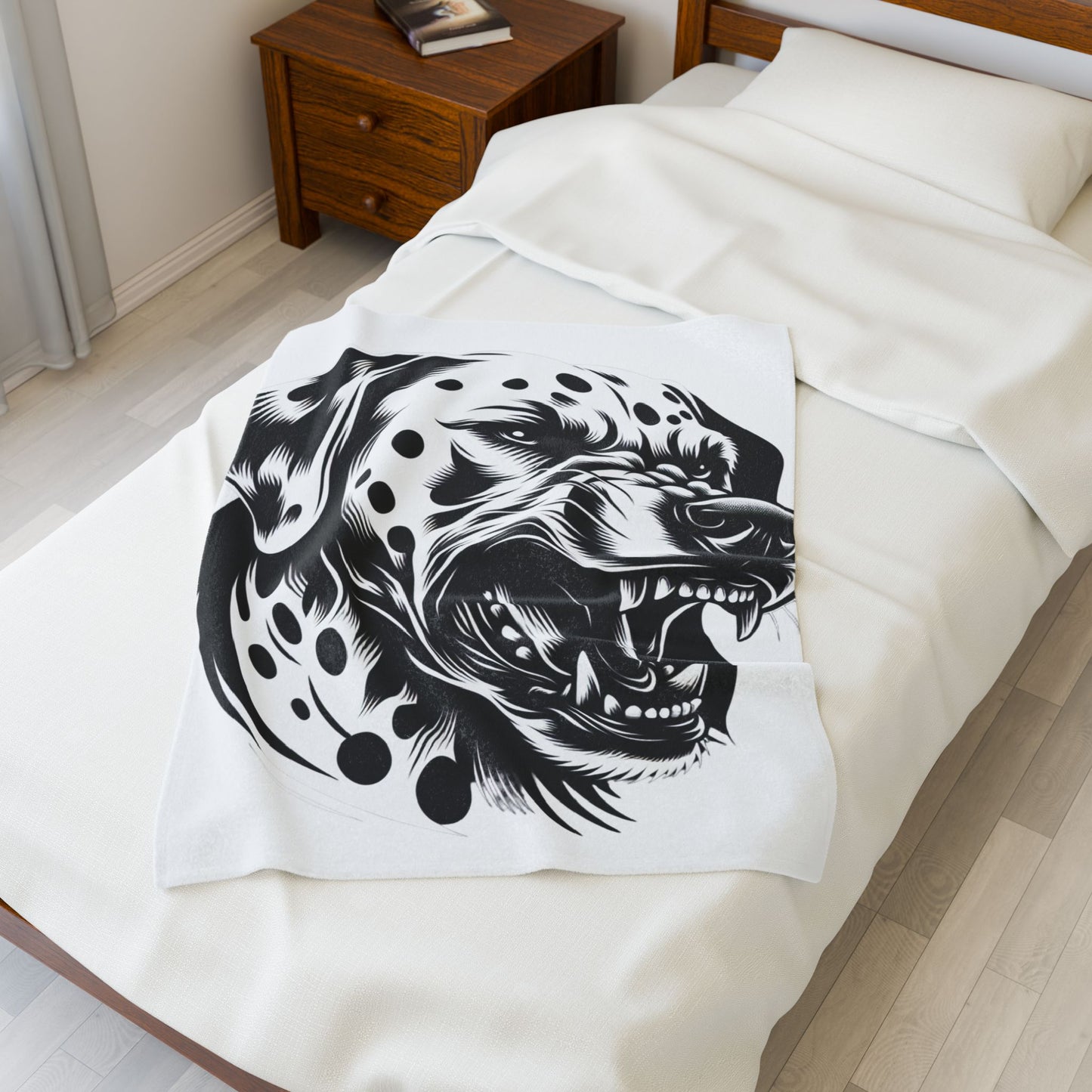 Fierce Monochrome Canine- Plush Blanket