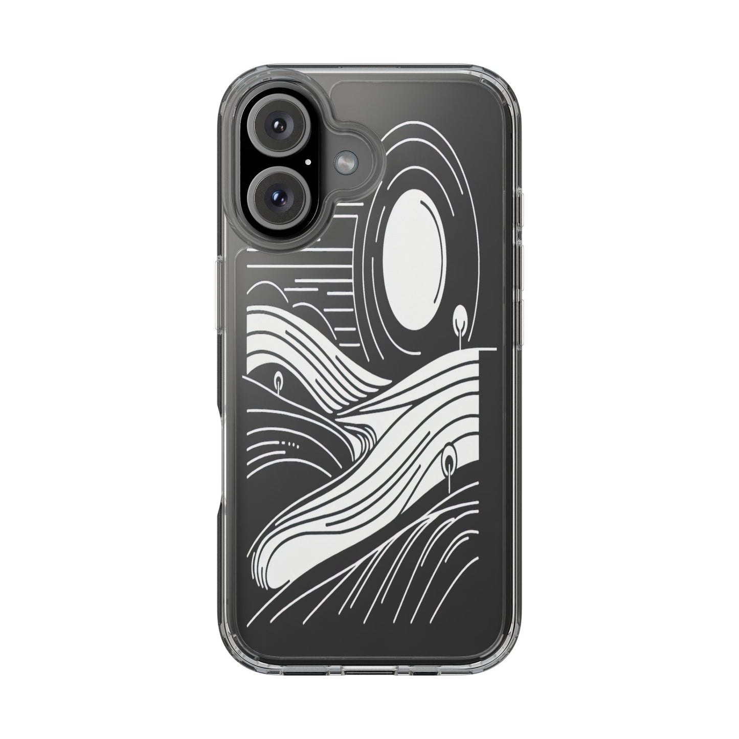 Transparent Horizon Curves Iphone Case Compatible With Iphone 16 15 14 - Clear Phone Cover