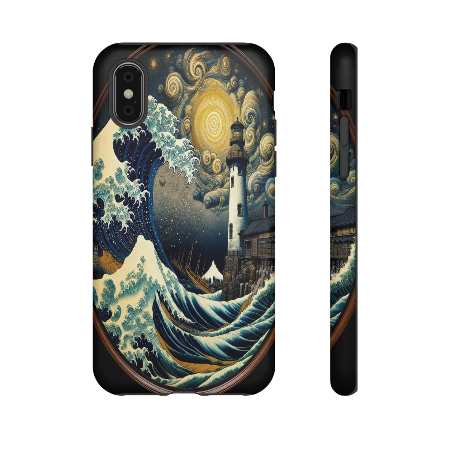 Protective Lighthouse Amidst Celestial Waves Iphone Case Compatible With Iphone 16 15 14 - Phone Cover