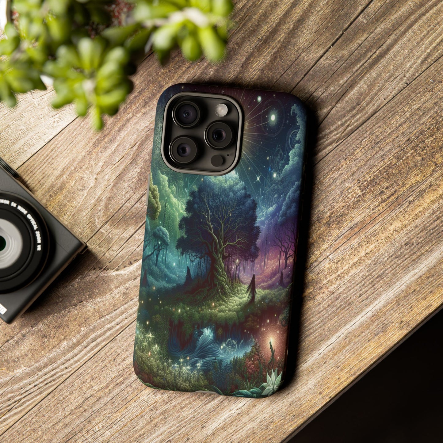 Luminous Forest Nightscape - Phone Case