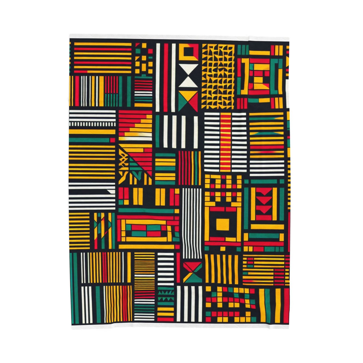 Contrast Patchwork Canvas- Plush Blanket