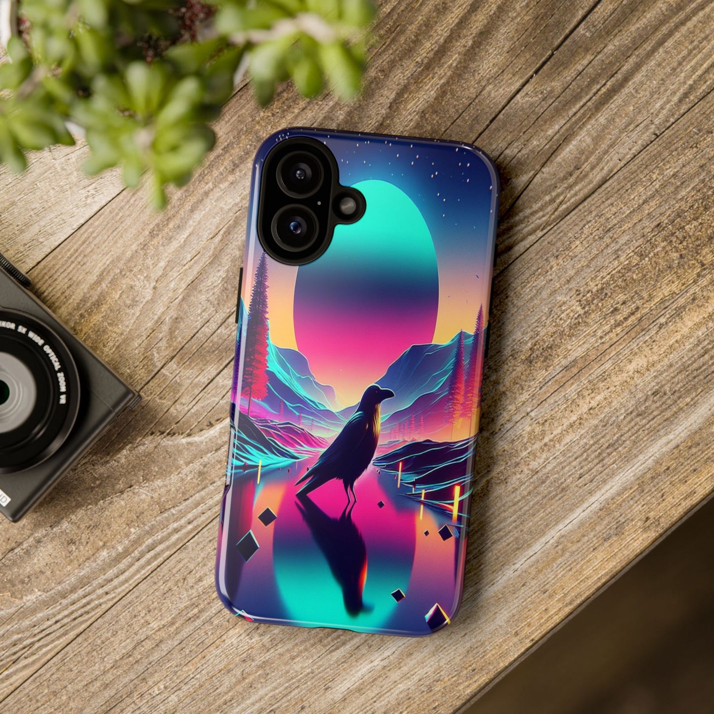 Celestial Horizon with Raven - Phone Case