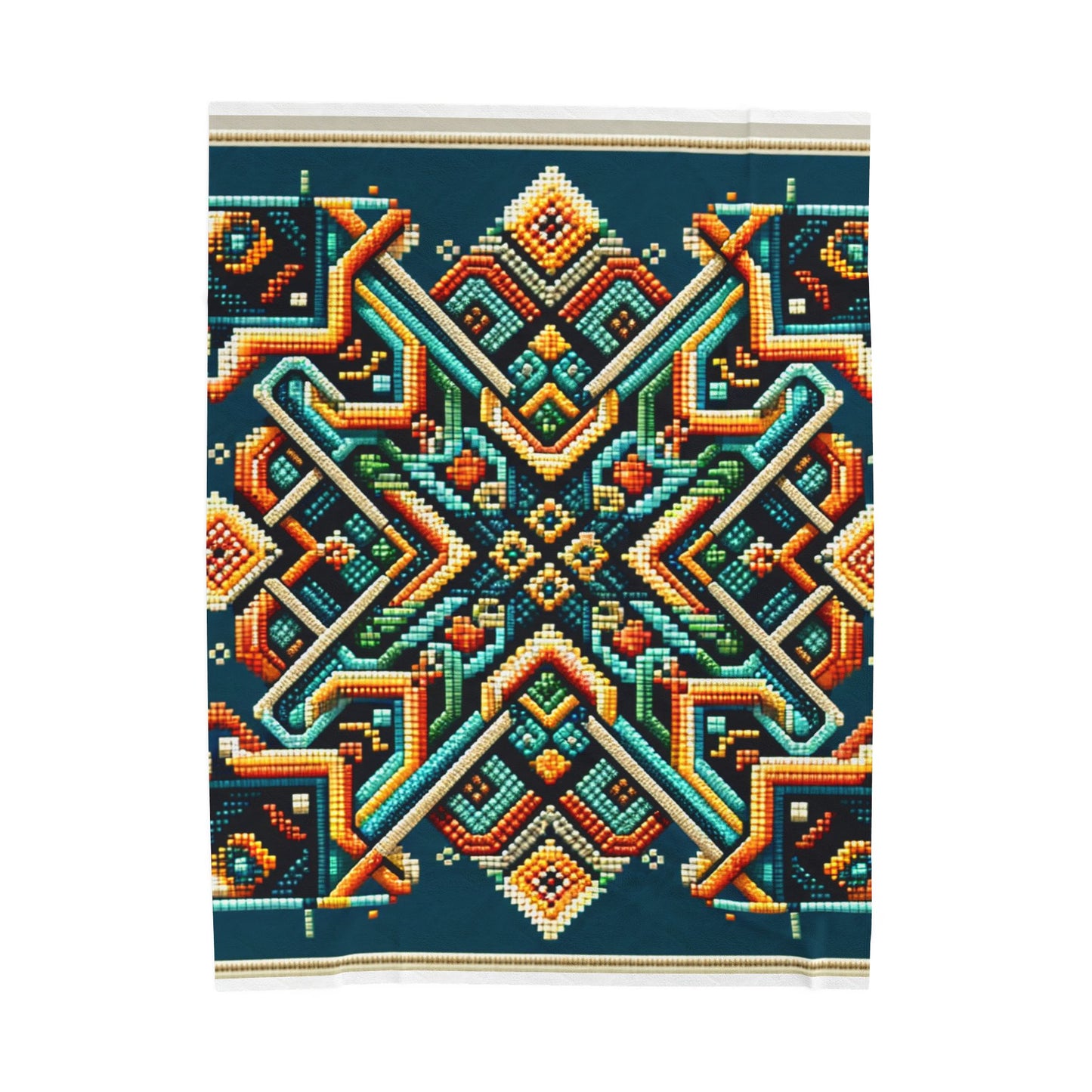 Intricate Puzzle Patterns - Plush Blanket