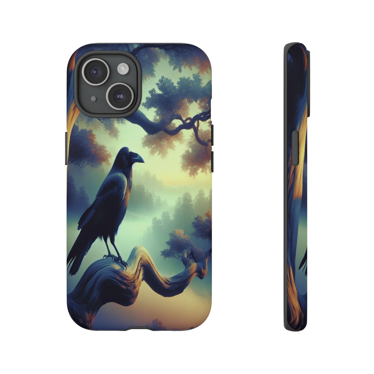 Raven in the Misty Forest - Phone Case