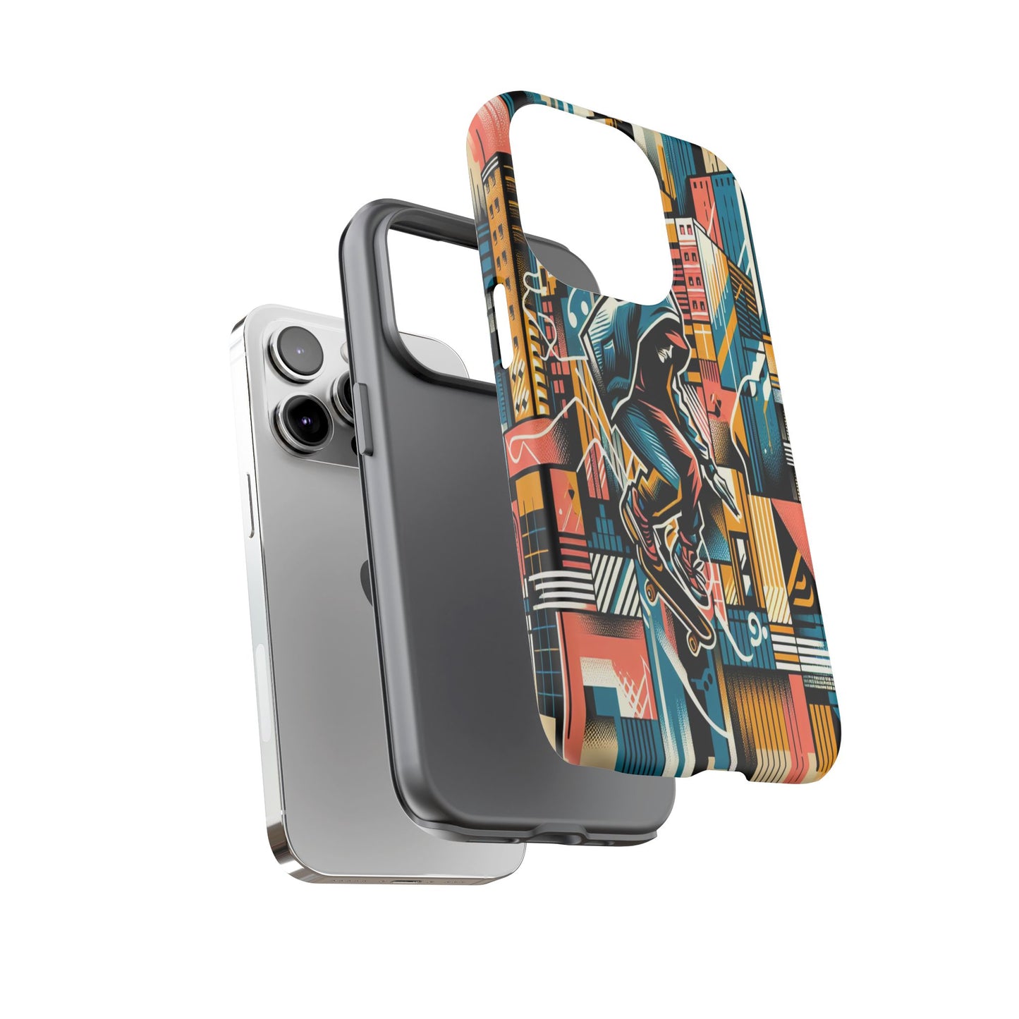 Skater in the Cityscape - Phone Case