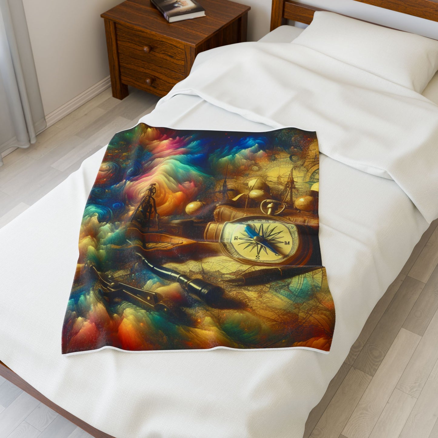 Navigating Through Colorful Chaos- Plush Blanket