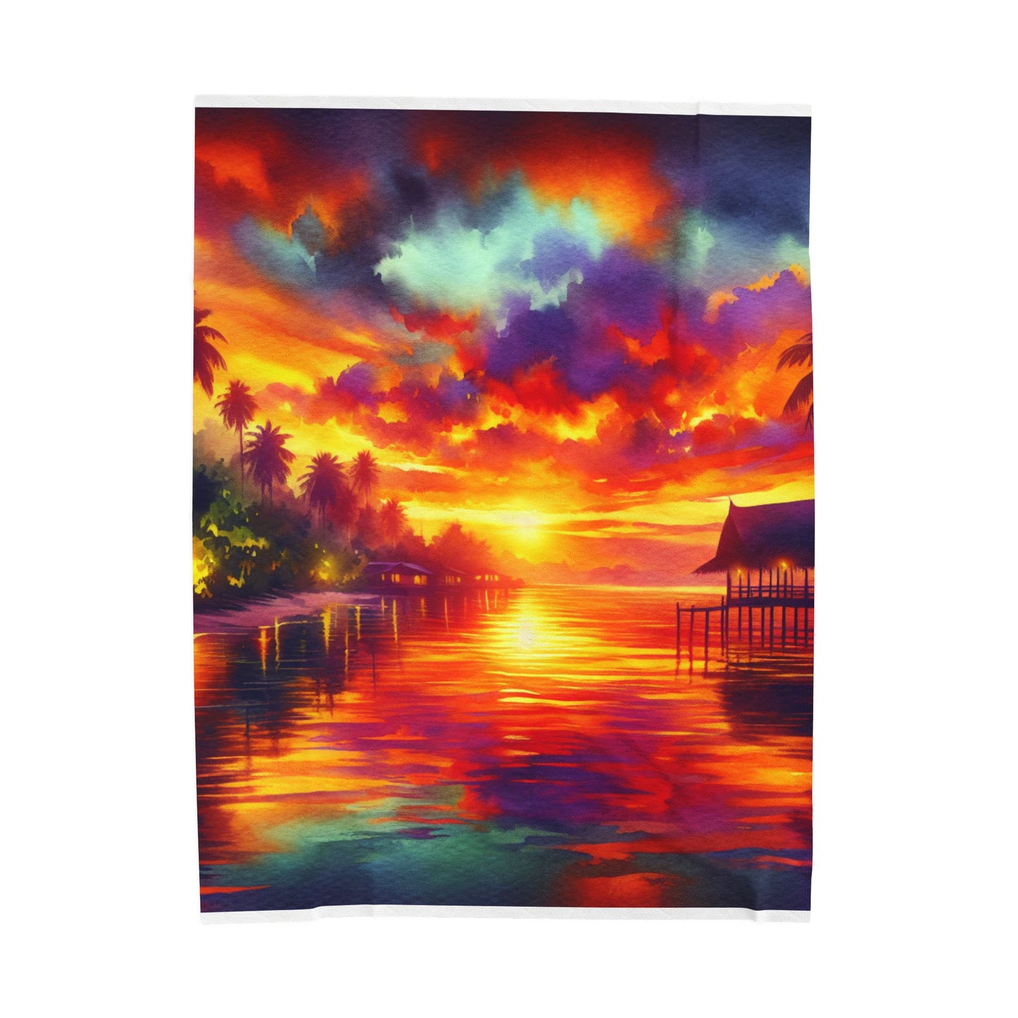 Tropical Evening Radiance - Plush Blanket