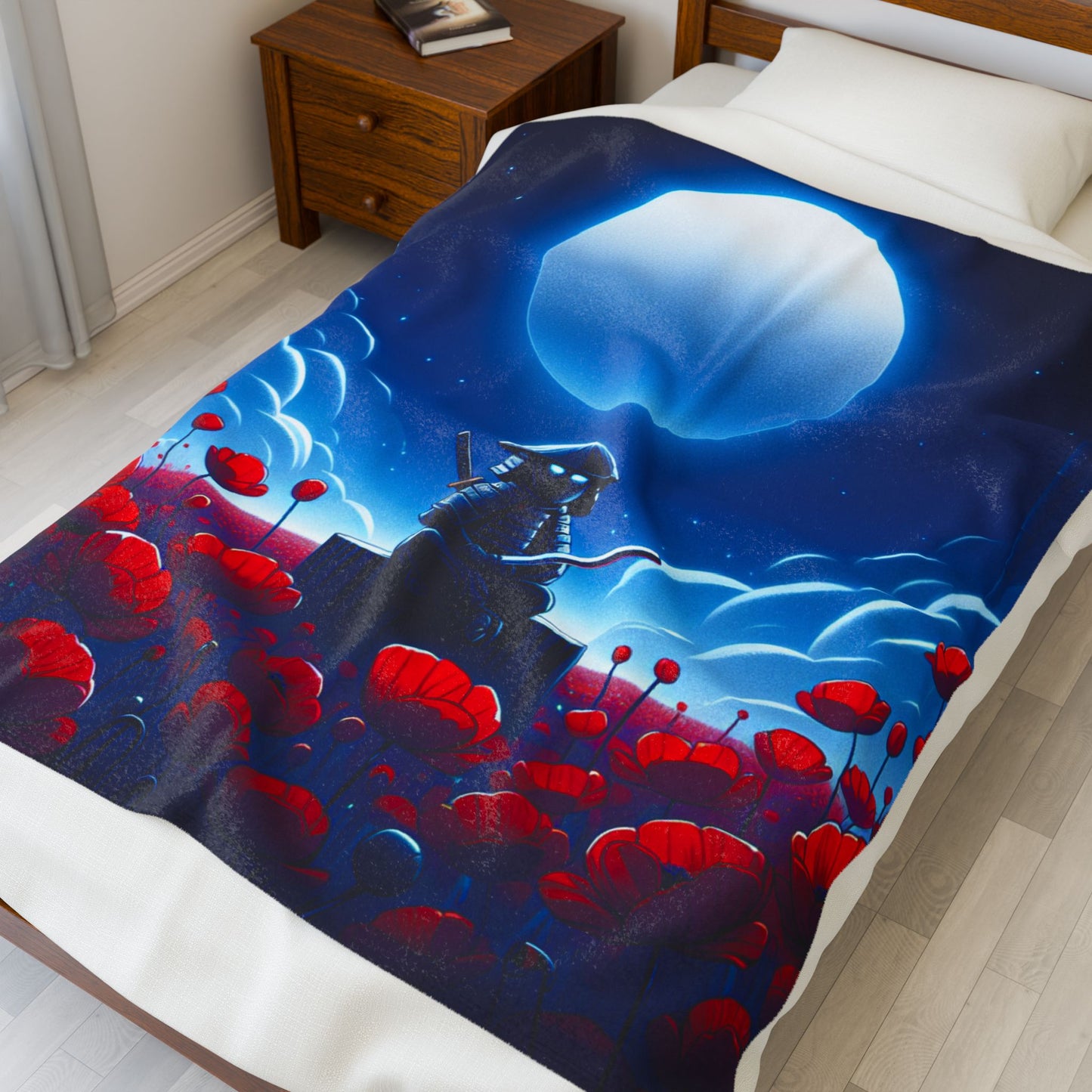 Samurai in the Night Garden - Plush Blanket